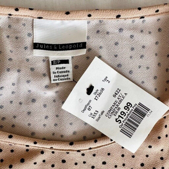 Jules & Leopold Women's Half Sleeve Ruched Top Womens Sz Small Beige Nude - Picture 6 of 9